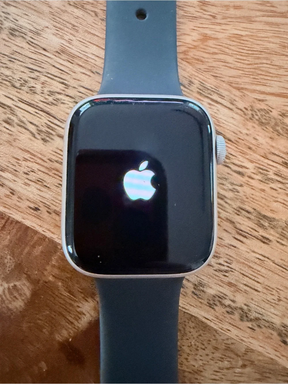 Apple Watch with Black Sport Band and Silver Case